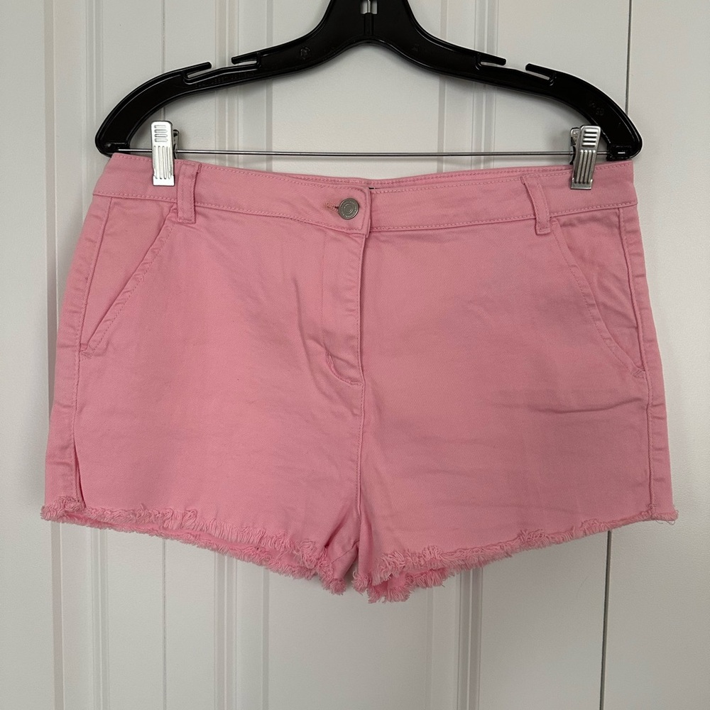 Pink cutoff shorts